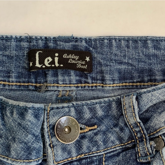 LEI Y2K 90s Jeans Ashley Louise Boot Juniors 9 Faded-Wash Back-Pockets Vintage - Picture 6 of 12